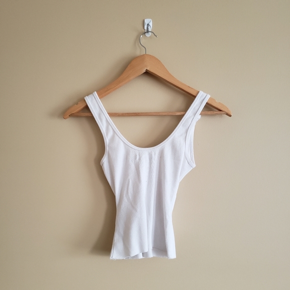 Abercrombie & Fitch White Faux Wrap Crossover Cropped Tank - Picture 5 of 5